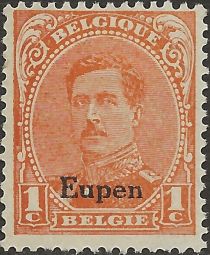 Overprint "Eupen" on King Albert I