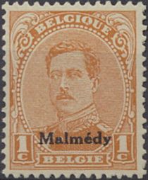 Overprint "Malmédy" on King Albert I