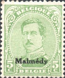 Overprint "Malmédy" on King Albert I