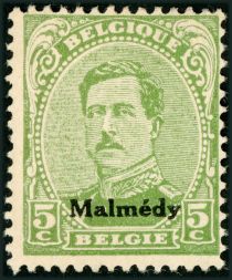 Overprint "Malmédy" on King Albert I