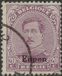 Overprint "Eupen" on King Albert I