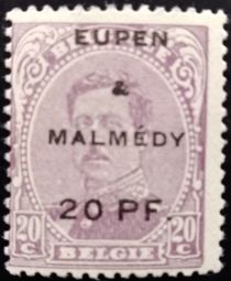 Overprint "Eupen & Malmédy" and Surcharge on King Albert I