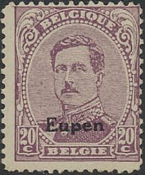 Overprint "Eupen" on King Albert I