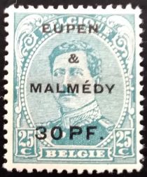 Overprint "Eupen & Malmédy" and Surcharge on King Albert I