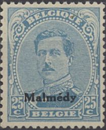 Overprint "Malmédy" on King Albert I