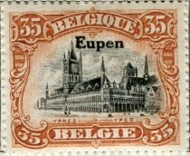 Overprint "Eupen" on Ypres - Perf. 14