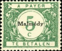 Overprint "Malmédy" on Postage Due Stamp