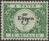 Overprint "Eupen" on Postage Due Stamp