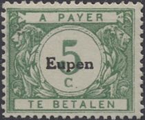 Overprint "Eupen" on Postage Due Stamp