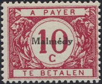 Overprint "Malmédy" on Postage Due Stamp