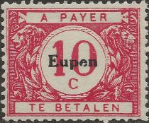 Overprint "Eupen" on Postage Due Stamp