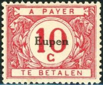 Overprint "Eupen" on Postage Due Stamp