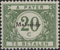 Overprint "Malmédy" on Postage Due Stamp