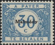 Overprint "Malmédy" on Postage Due Stamp