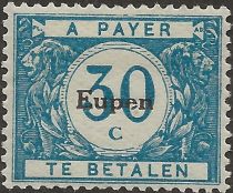 Overprint "Eupen" on Postage Due Stamp