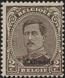 Overprint "Malmédy" on King Albert I