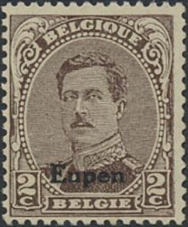 Overprint "Eupen" on King Albert I