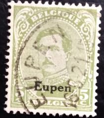 Overprint "Eupen" on King Albert I - Type I