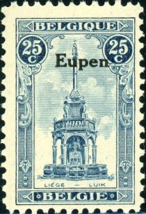 Overprint "Eupen" on Perron Liège - Luik