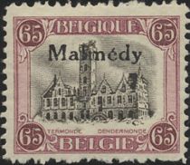 Overprint "Malmédy" on Dendermonde