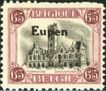 Overprint "Eupen" on Dendermonde