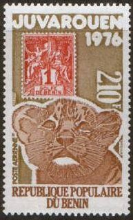 Stamp from 1893 and Head of Lion Cub