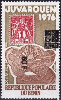 Stamp from 1893 and Head of Lion Cub