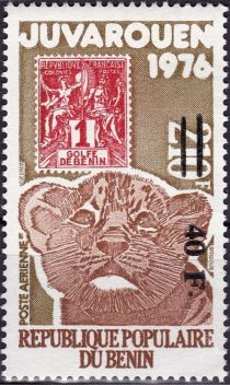 Stamp from 1893 and Head of Lion Cub