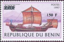 Roman sailing ship, overprint