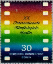 Filmstrip in the colors of the spectrum