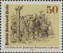 Salzburg emigrants reaching the Prussian border in 1732