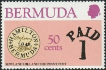 Perot provisional stamp of 1848 and "Paid 1" marking