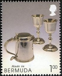 Silver tankard and goblets