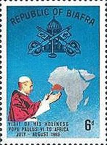 The keys of St. Peter; Pope Paul VI and map of Africa