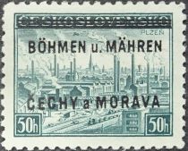 Plzeň with overprint