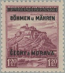 Mukačevo-Palanok with overprint (variety)