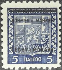 Czechoslovakian coat of arms with overprint