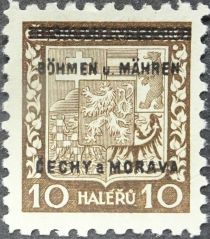 Czechoslovakian coat of arms with overprint