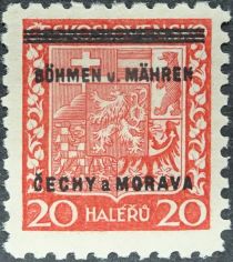 Czechoslovakian coat of arms with overprint