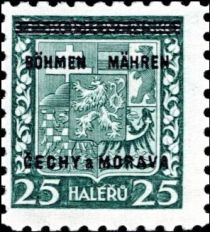 Czechoslovakian coat of arms with overprint (variety)