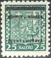 Czechoslovakian coat of arms with overprint