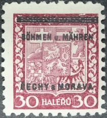 Czechoslovakian coat of arms with overprint