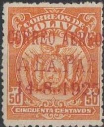 Coat of arm overprinted A LA PAZ