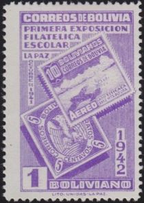 First Stamp of Bolivia and Mi-325