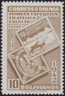 First Stamp of Bolivia and Mi-325