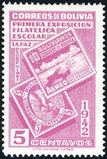 First Stamp of Bolivia and Mi-325