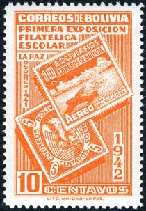 First Stamp of Bolivia and Mi-325