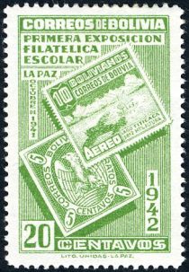 First Stamp of Bolivia and Mi-325