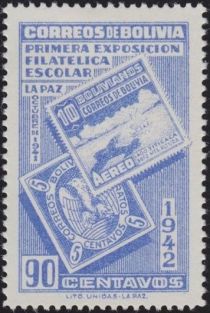 First Stamp of Bolivia and Mi-325