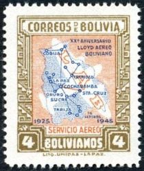 Map of Bolivian Air Lines